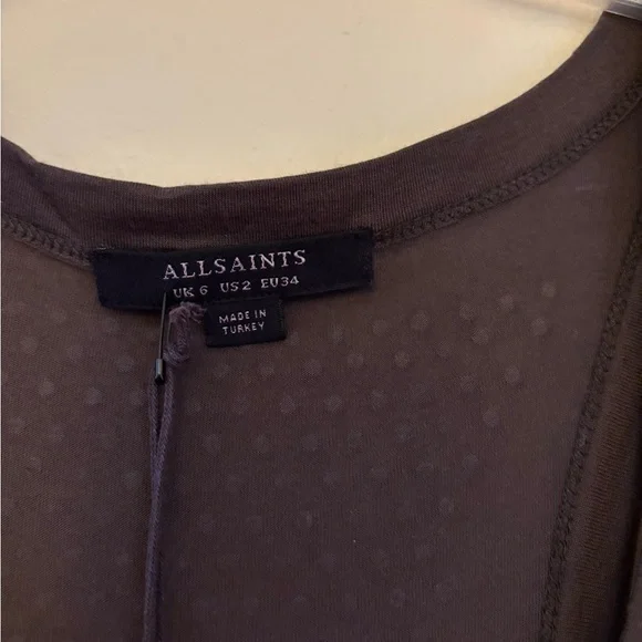 All Saints Orvi Sparkle Tank Khaki Green - Picture 4 of 6